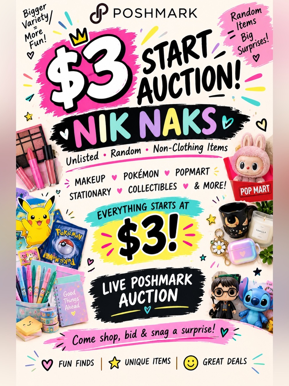 🎀 $3 START NIK NAK AUCTION ✨ | RANDOM FUN FINDS!